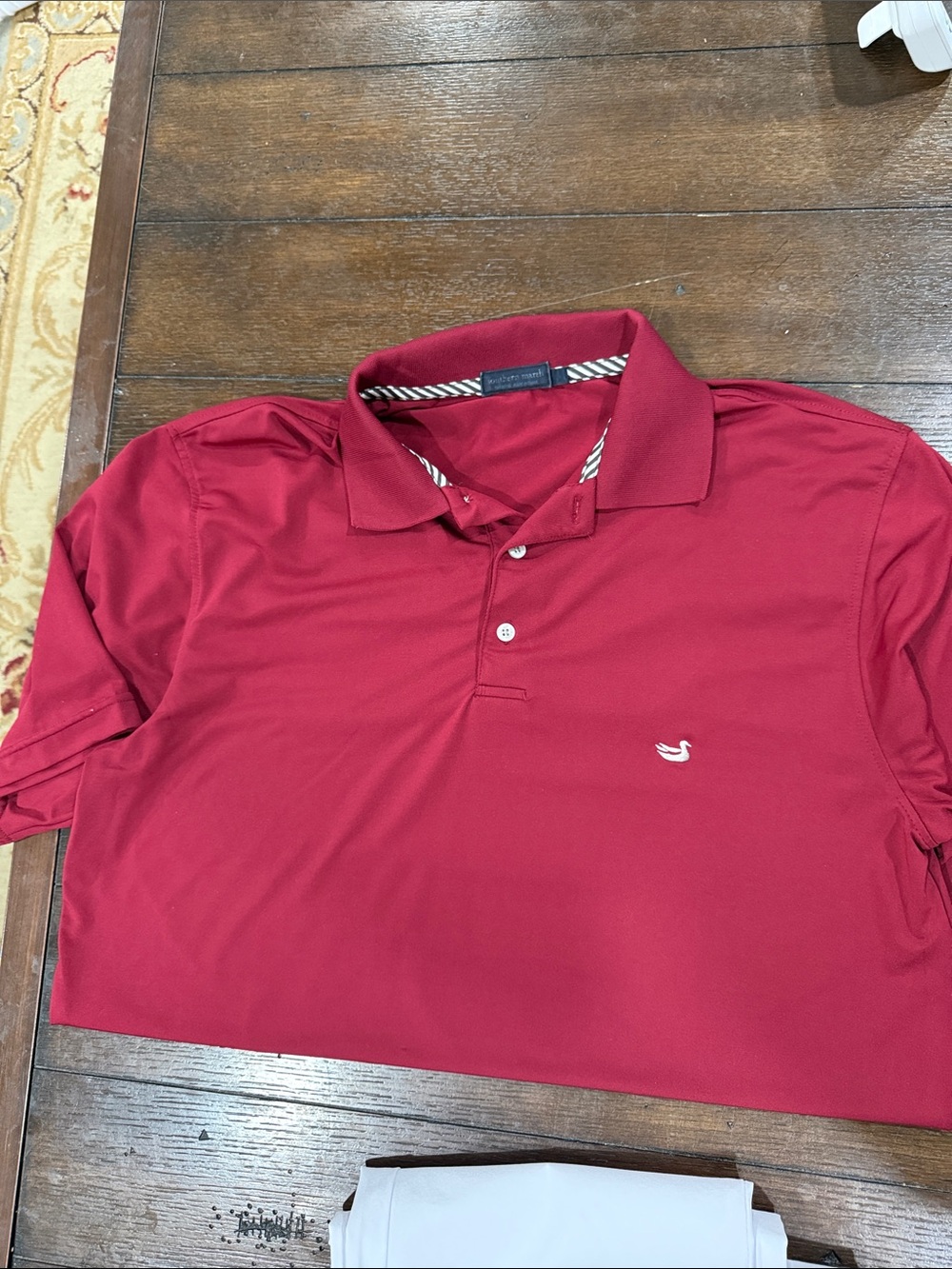 Southern Marsh Men's Burgundy Polo with Embroidered Duck